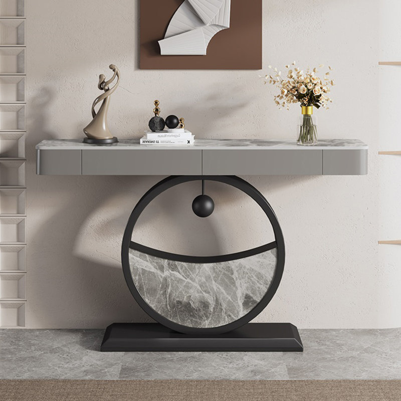 Aesthetic and functional console table, Black/Gray, 36.61" H x 59.06" W x 11.81" D, Gray