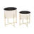 Frits 2 Piece Metal Indoor Outdoor Pink Planter with Removable Gold Stand Set-1361232607