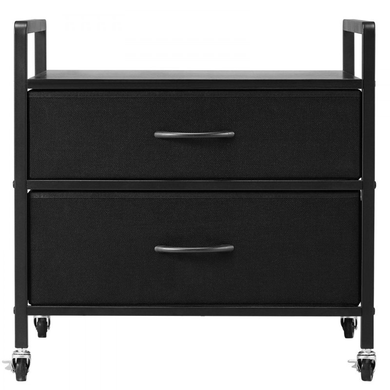 Mini-réfrigérateur avec rangement Mini-table de réfrigérateur à 2 tiroirs de 176 lb, Noir