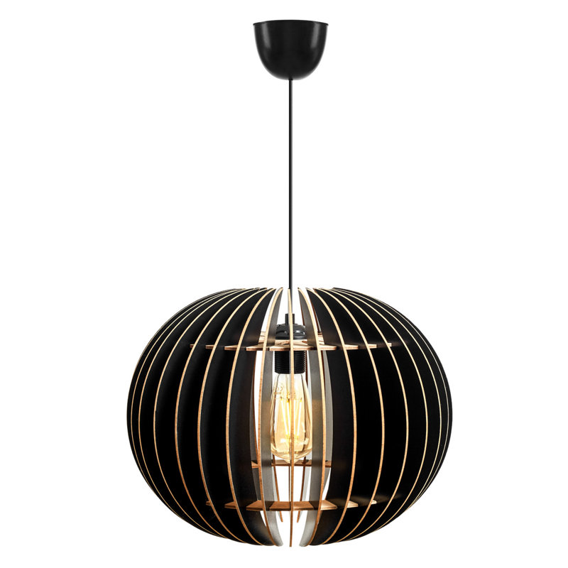 Aurelia 1-Light Geometric Globe Pendant, Black