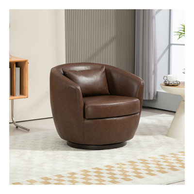 Fauteuil pivotant rembourré avec rangement et fauteuil d'appoint moderne pour chambre à coucher / bureau / espaces de lecture - polyuréthane