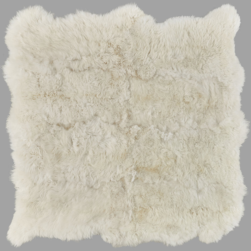 Solid Colour Sheepskin Area Rug, Novelty 150cm x 190cm