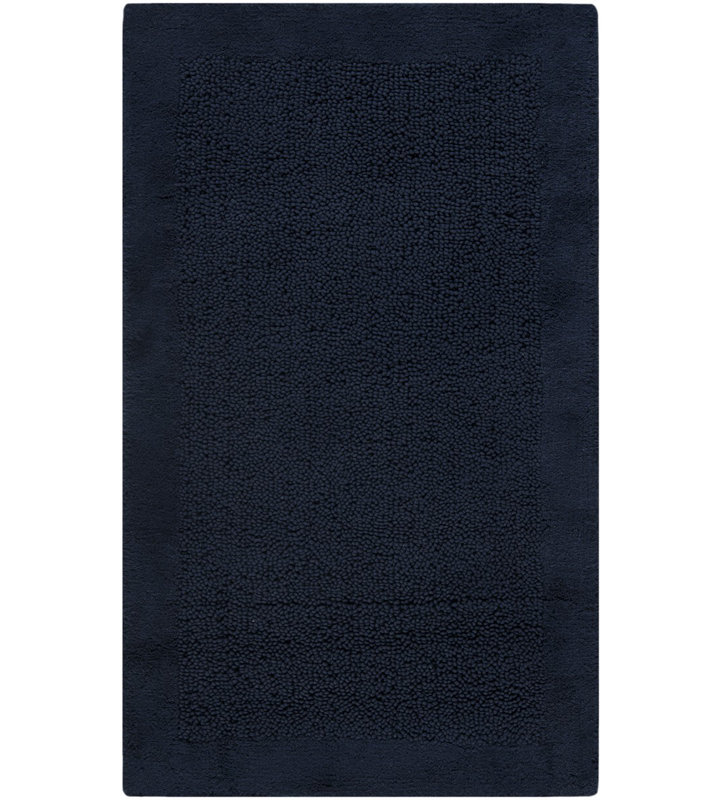 Master Bath Hand Tufted Cotton Rug, 21" H x 34" W, Navy