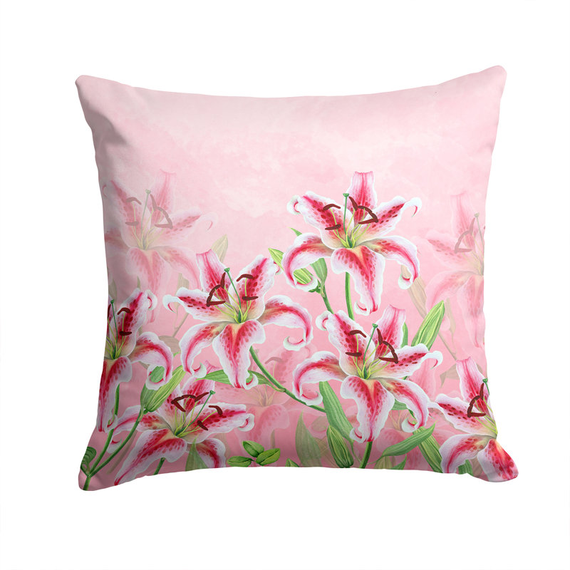 Coussin décoratif intérieur/extérieur lillies, 14 po x 14 po