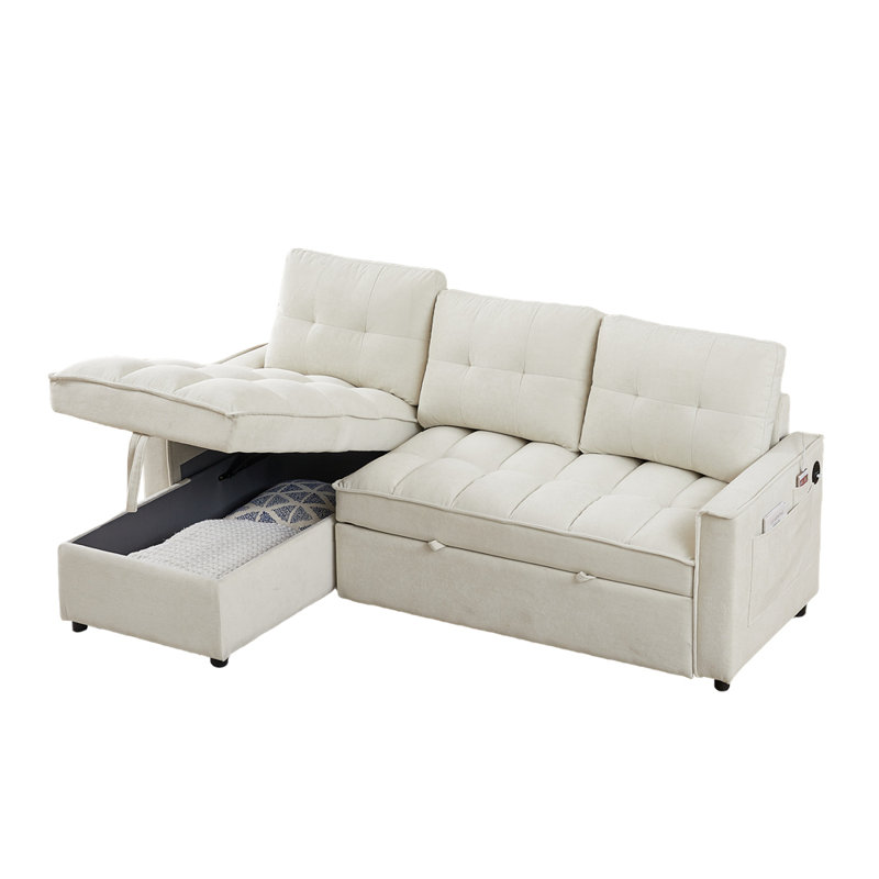 Nickcola 78.25'' Upholstered Sofa, Beige