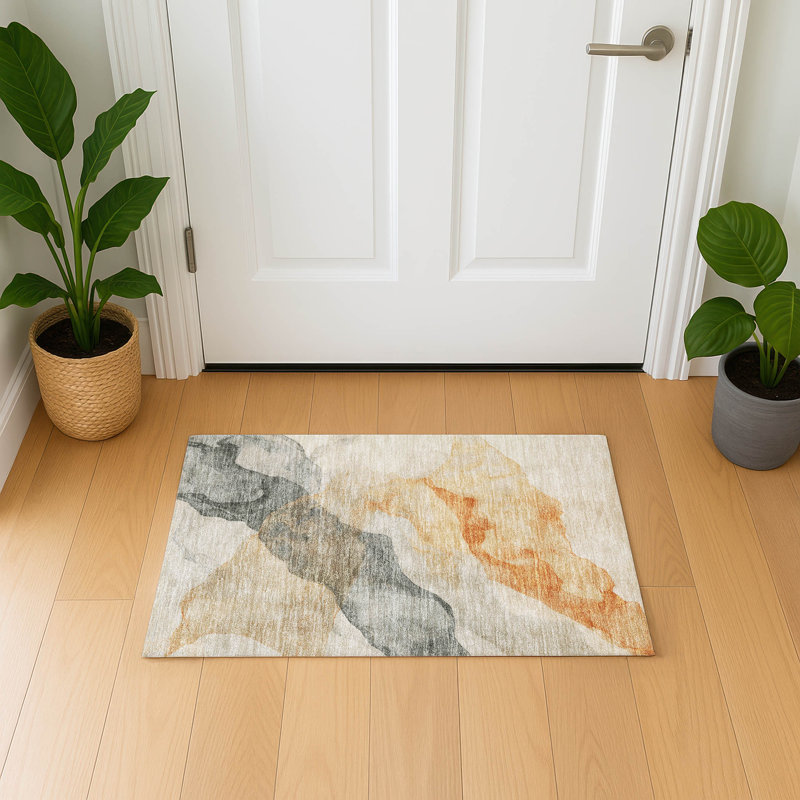 Premium Machine Washable Jacquez AMF1793 Modern Rug, Rectangle 1'8" x 2'6"