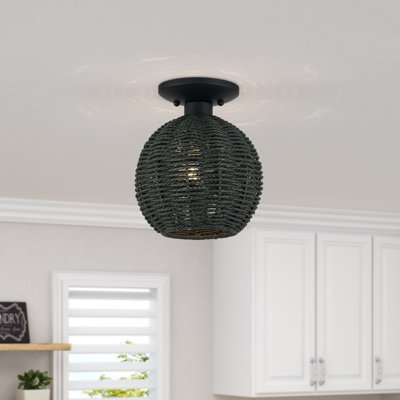 Albrechtice 1 Light Black Small Semi-flush