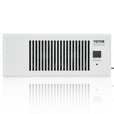 Register Booster Fan, Quiet Vent Booster Fan Fits 4” x 12” Register Holes, with Remote Control and Thermostat Control, Adjustable Speed for Heating Cooling Smart Vent, White