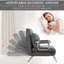Fauteuil-lit gris convertible à 5 positions avec coussin et structure en acier pour lit pliant de bureau à domicile, personne seule réglable