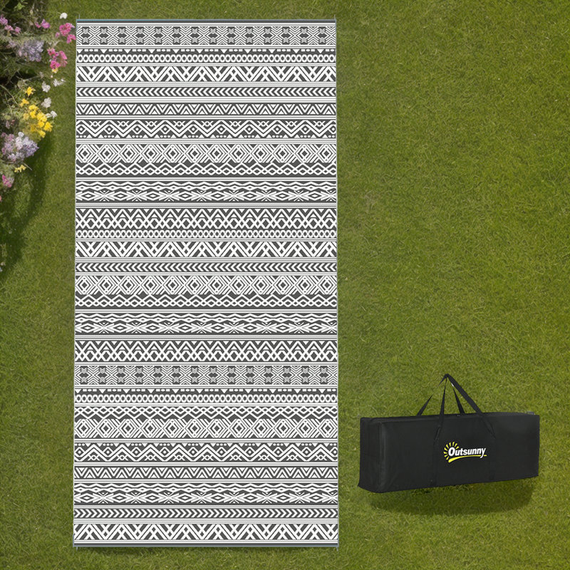 Tapis d'extérieur imperméable réversible - Tapis de camping portatif avec sac de transport