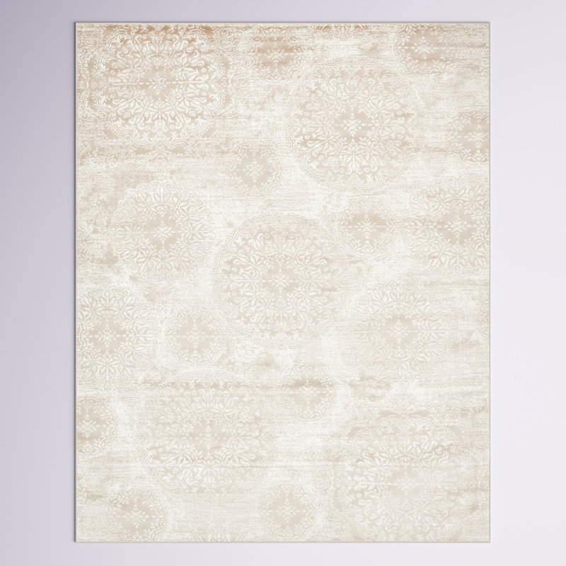 Tapis floral Brandt, Rectangle 4 pi 1 po x 6 pi 1 po, Beige 