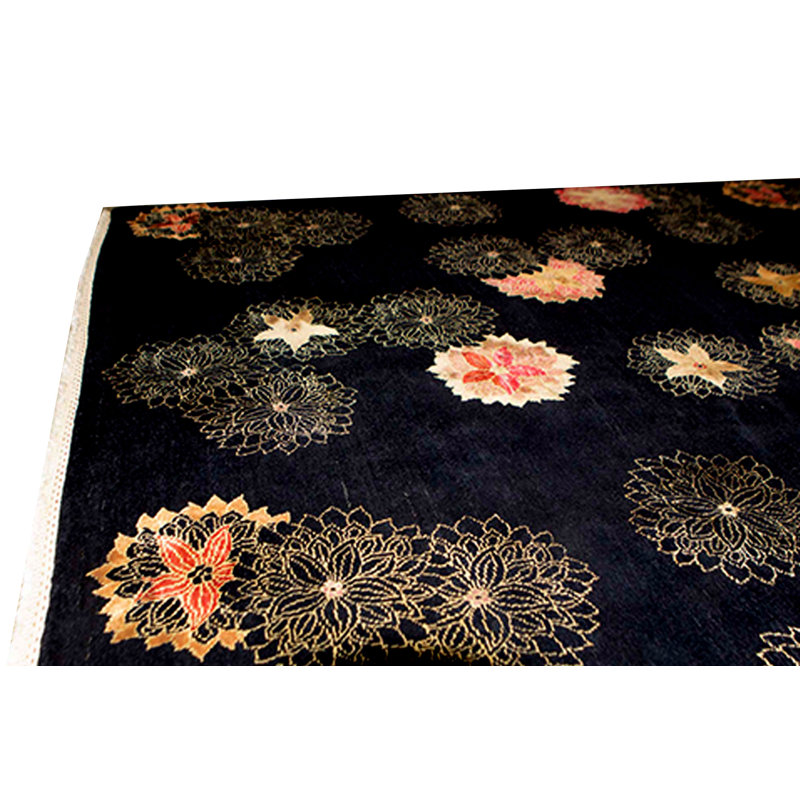 Dharma Floral Area Rug in Black, Rectangle 8' x 10'