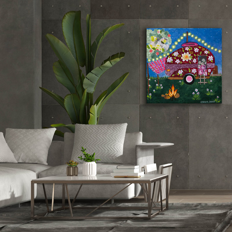  «Lets Go Glamping» par Carrie Sharp, art mural sur toile, 37 po x 37 po