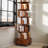 5 Tier Rotating Bookshelf, 360° Display Round Spinning Bookshelf With Wheels-51728204-51728199