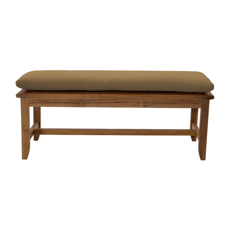 Jamshida Outdoor Teak Bench, Cocoa, 18" H x 50" W x 50" D