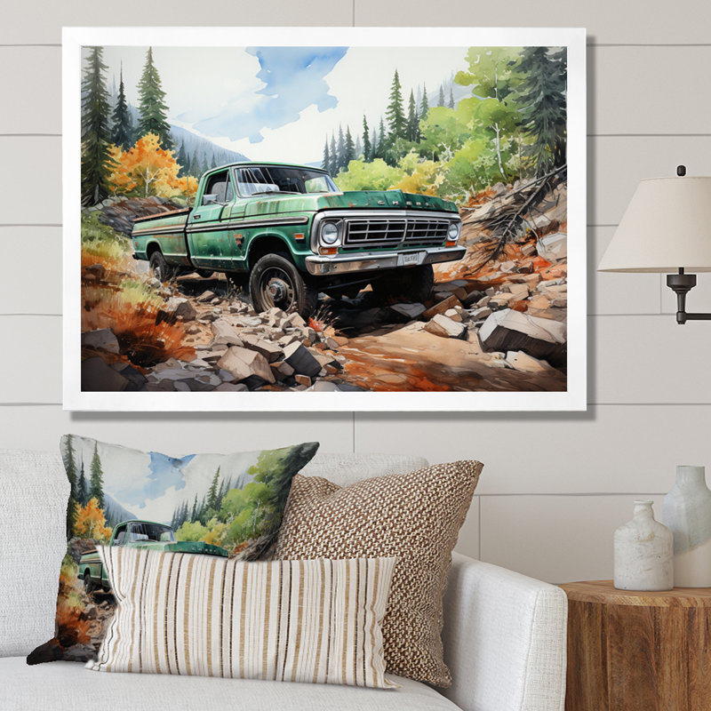 Camionnette Offroad Adventures III - impression, H 24 po x l 32 po x P 1 po, Cadre simple blanc