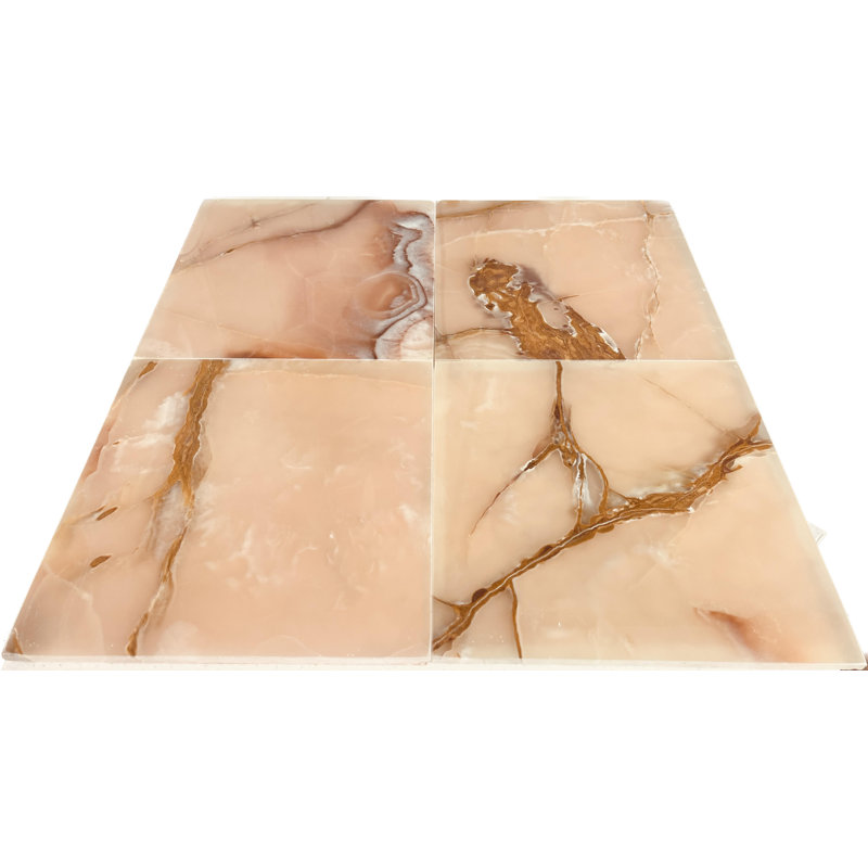 12" x 12" Natural Stone Mosaic Tile, Pink