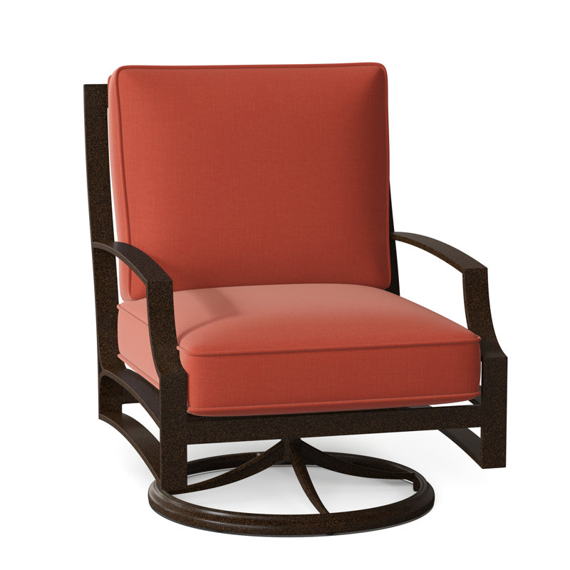Seal Cove Outdoor Swivel Lounge Chair, Canvas Bird's Eye Sunbrella® Canvas, Chestnut Brown