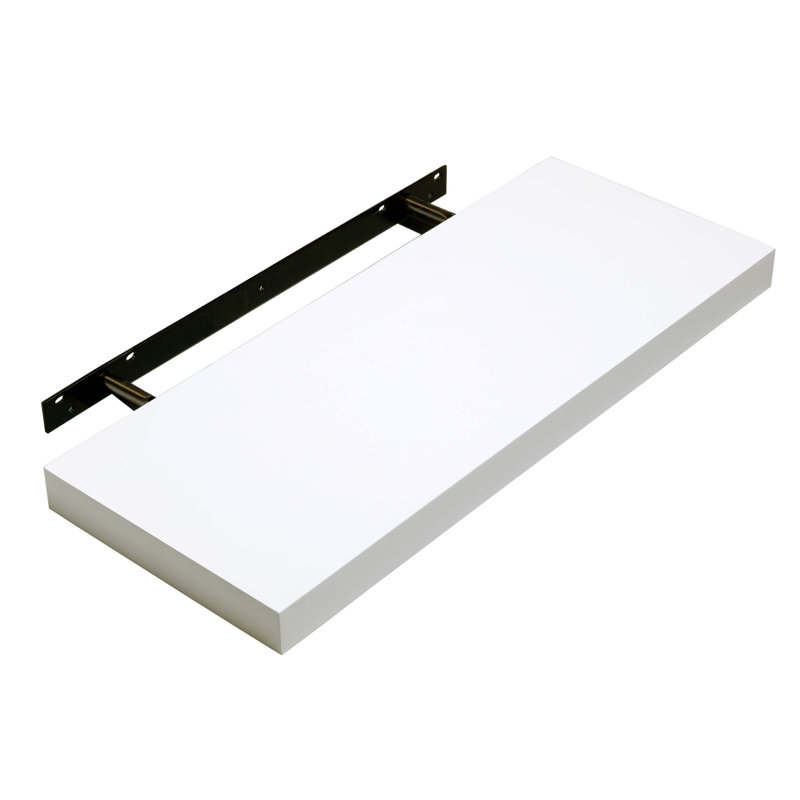 Hudson Floating Wall Shelf Kit, Chunky 3.8cm, 4cm H x 60cm W x 24cm D, Gloss White