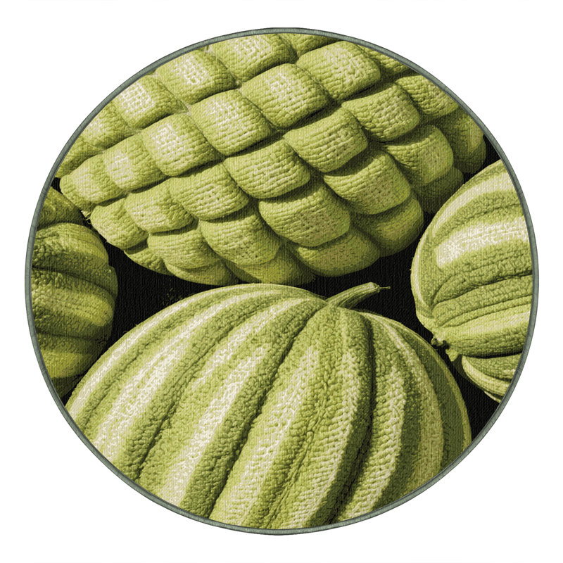  Tapis lavable à motif de fruits melon canari, Rond 8 pi