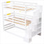 Lit superposé triple en pin massif massif, conception séparée avec escalier de rangement, taille simple, blanc éclatant