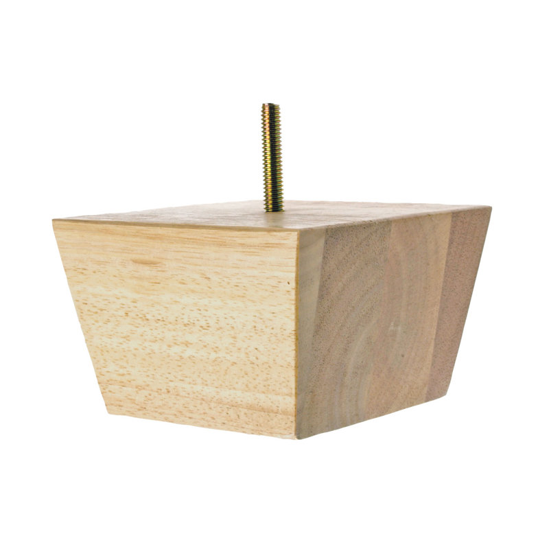 Unfinished Solid Hardwood Square Bun Foot Leg