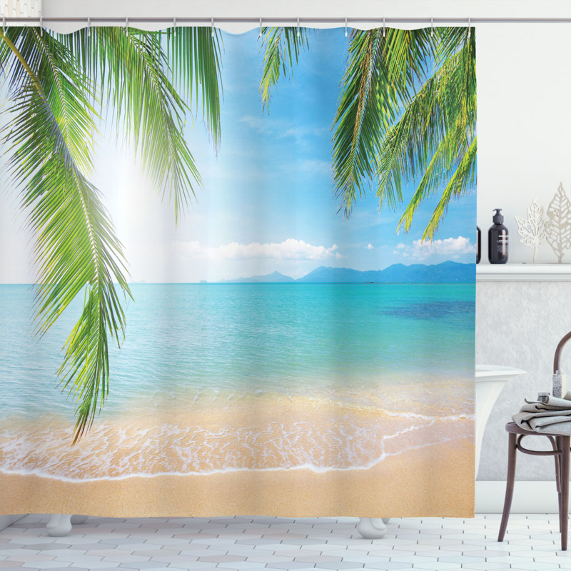 Shower Curtain with Hooks Included, 75" H x 69" W