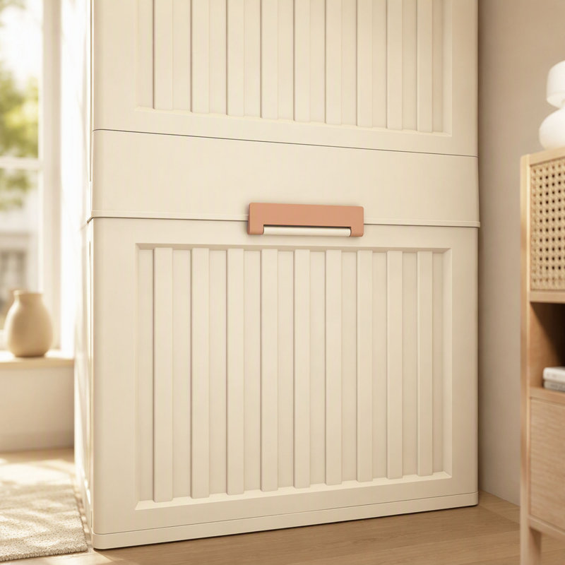 Organisateur de rangement portatif pour garde-robe pour vêtements, commode, portes magnétiques - cubes et 1 tringle, 6 crochets, armoire de rangement pour garde-robe pour bébé, blanc