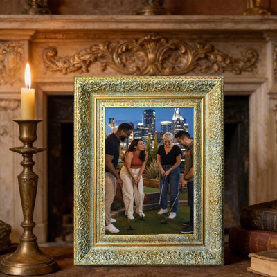 Cadre photo simple antique 1 pi 8 po x 10 po avec support de table et crochets muraux