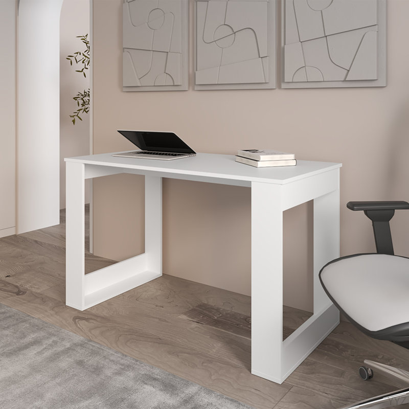 Bureau d'ordinateur Albion, bureau, blanc, Blanc