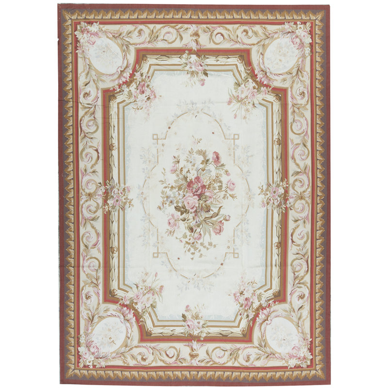 Hand-Knotted High-Quality Beige and Beige Area Rug