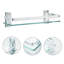 3 Pack Bathroom Glass Shelf,Aluminum Tempered Glass 0.34In Extra Thick Rectangular 1 Tier Storage Organizer Wall Mount,Silver 15.7In