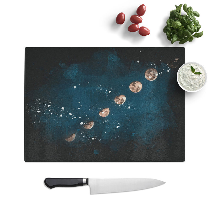 Tempered Glass Story of the Moon Chopping Board, 28.5 cm x 39 cm