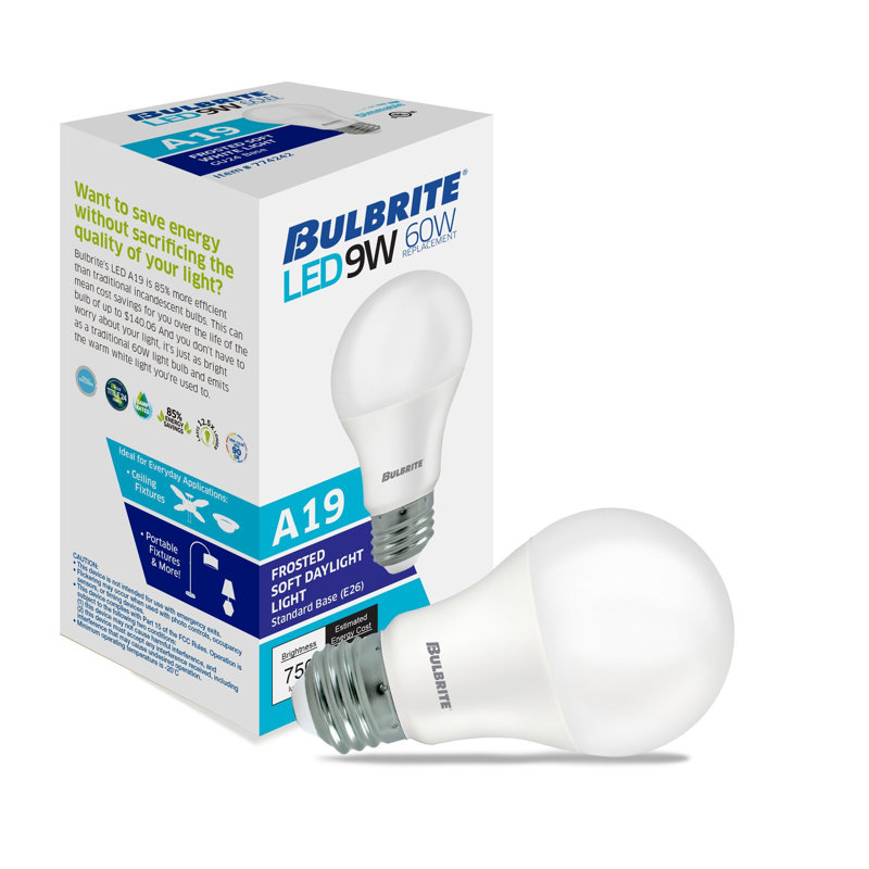 Ampoule à DEL A21 à intensité variable de 9 watts (équivalent à 60 watts), 2700 K