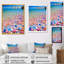 Turbine rose sur fond de plage de paradis sur toile-1213376810-1213376808