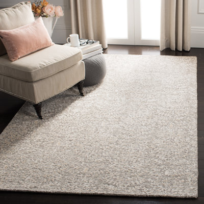 Tapis gris / ivoire en viscose / laine touffeté à la main Fairhills