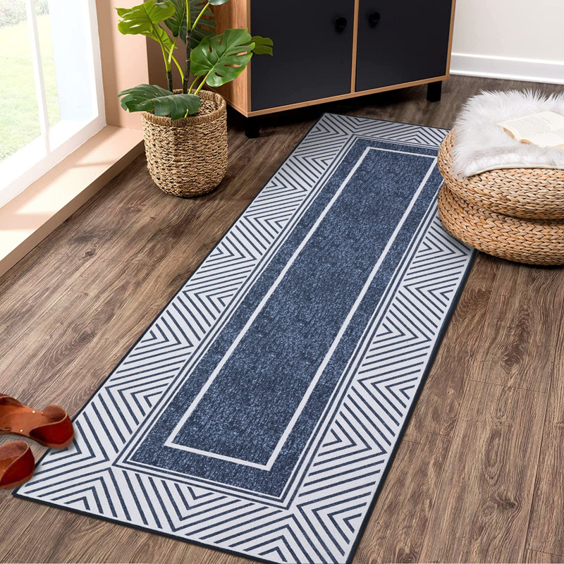 Emisha Washable Geometric Rug, Runner 2' x 6'
