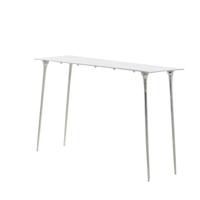 Aluminum Metal Silver Console Table