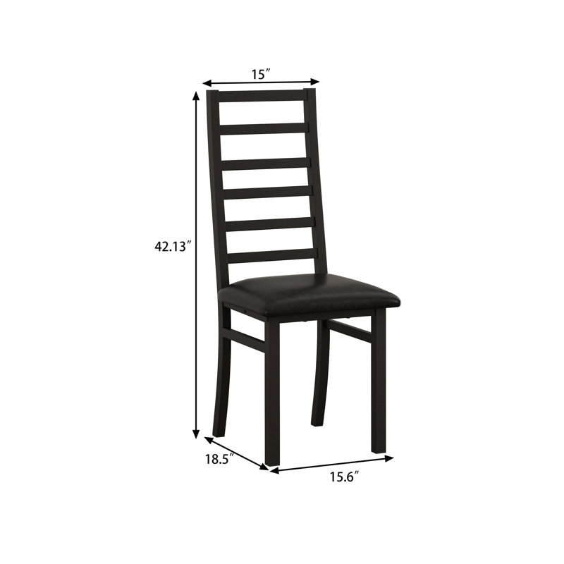 Metal Dining Chairs Set of 2 with Steel Legs, 2, Black