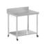 Tables de préparation pour comptoir en acier de cuisine commerciale avec 2 tablettes réglables-111031357