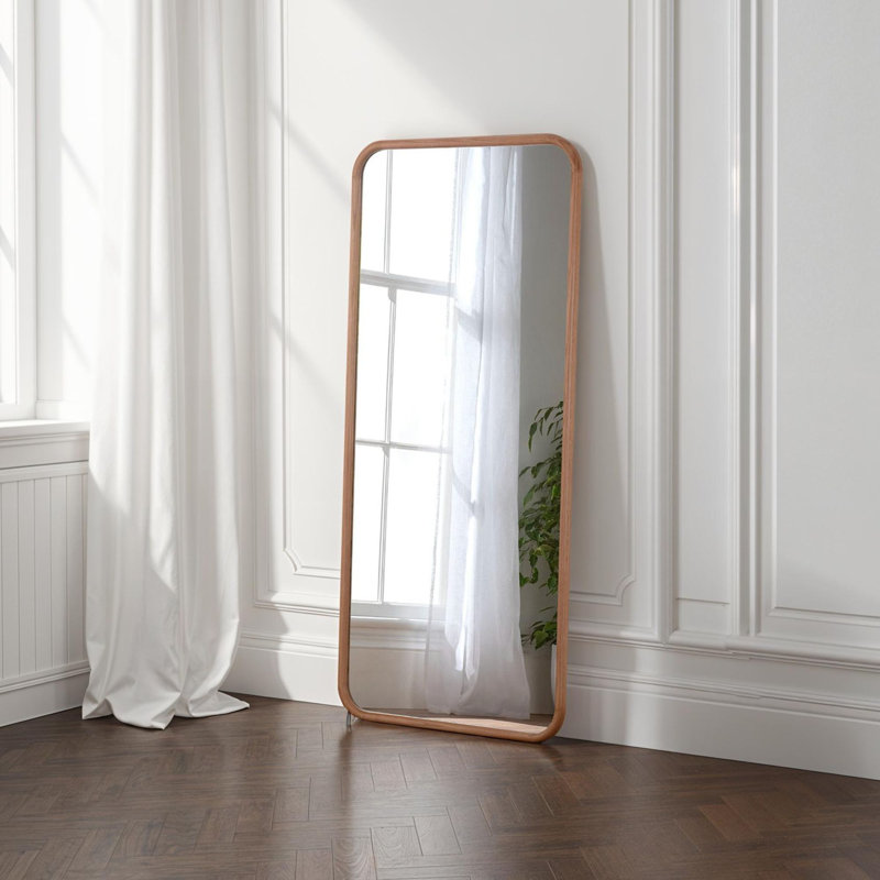 Oak Framed Large Full Length Mykelti Mirror, 180cm H x 80cm W, Oak Wood