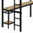 Twin Size Metal L-Shaped Loft Bed – LED Lights, Storage Shelves, 2 Charging Stations & 2 Built-In Desks