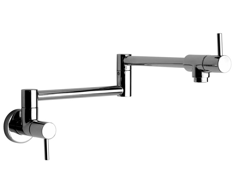 Caligula Wall Mount Pot Filler Kitchen Faucet, Polished Chrome