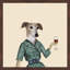 « lévrier wine snob », reproduction encadrée-21593625