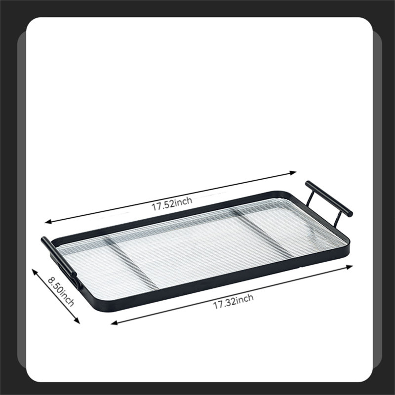 Plateau en métal Kaityln, H 1 po x l 8,5 po x P 17,52 po