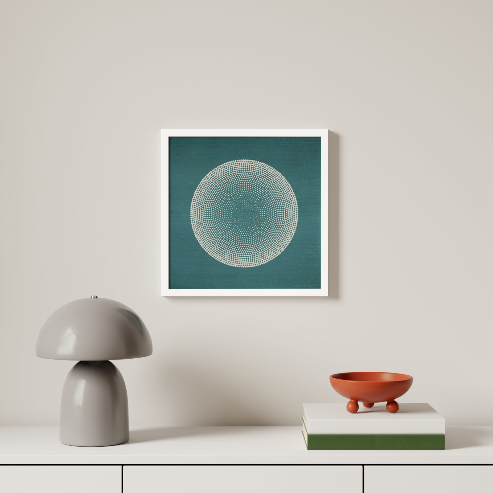 Circles Print by Incado, White, 17" H x 17" W x 1" D