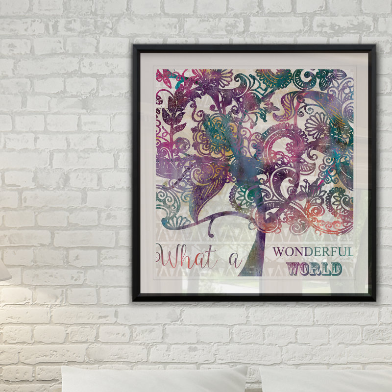 «Boho Tree», reproduction encadrée, H 17,5 po x l 17,5 po x P 1,5 po