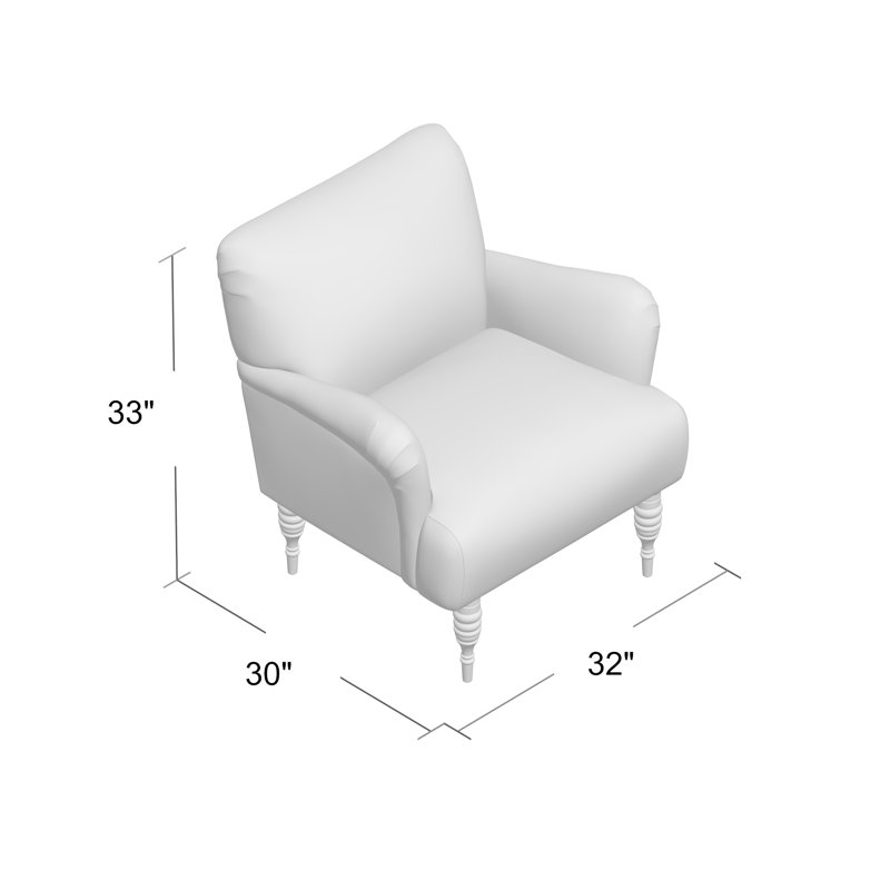 Fauteuil en polyester de 32 po de largeur Allura, Lin blanc texturé Zuma