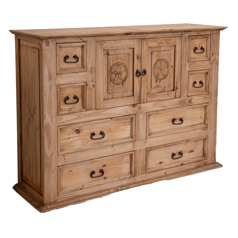 Commode avec étoile sculptée, Beige