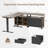Normandie 66.1'' W Height Adjustable L-Shaped Standing Desk with and Cabinet-346534543